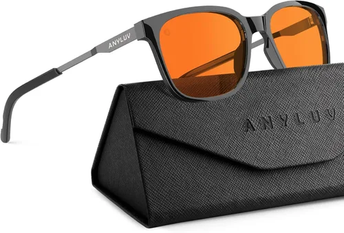 Vista 10 de ANYLUV Blue Light Glasses for Men, Lightweight Computer Gaming Glasses, Stylish Anti Eyestrain Blue Light Blocking Men