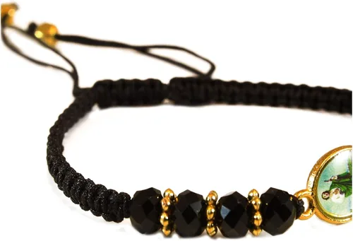 Vista 4 de Pulsera ajustable de San Judas con incrustaciones de oro, pulsera ajustable, protección de prosperidad, buena suerte, pulsera de San Judas Tadeo