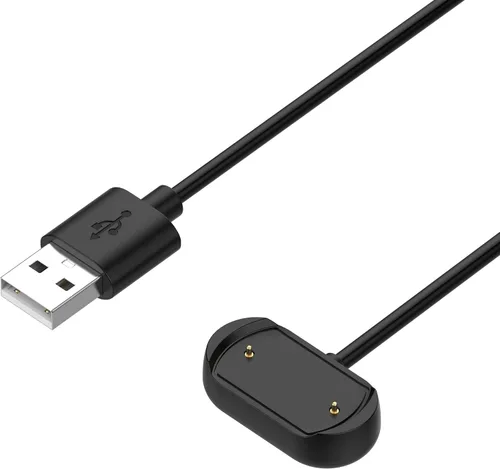 Vista 3 de Cargador de repuesto compatible con Amazfit Bip 5/Bip 5 Unity/Bip 3/Bip 3 Pro/T-Rex Pro Cable de carga magnético USB de 3.3 pies para cargador Negro