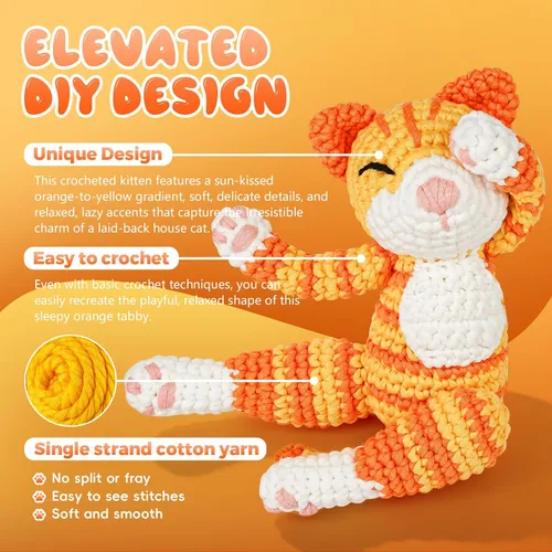 Vista 7 de Gipony Kit de ganchillo para principiantes, kits de animales de ganchillo, kit de ganchillo para principiantes, aprende a ganchillo con tutoriales