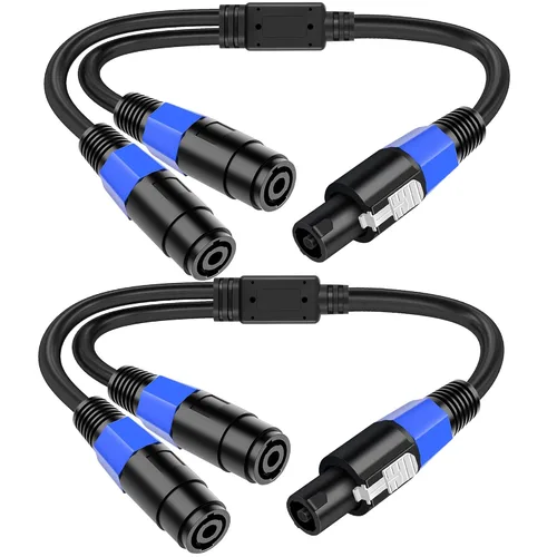 Vista 8 de LanSenSu Cable divisor Speakon, 1 macho a 2 hembras XLR Y Splitter Speakon Cable Splitter Speakon 1 macho a 2 hembras (paquete de 1)