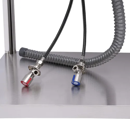 Vista 5 de Fregadero comercial de acero inoxidable, fregadero de cocina de un solo tazón con banco de trabajo y estantes de almacenamiento, fregadero