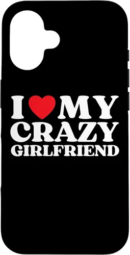 Vista 32 de Funny I Love My Crazy Girlfriend I Red Heart My Crazy GF - Carcasa para iPhone 17