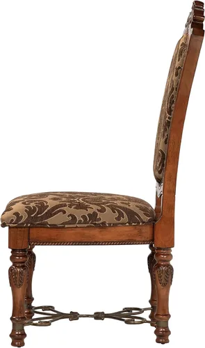 Vista 6 de Furniture of America Eleanora - Silla auxiliar de comedor de madera en color cereza marrón (juego de 2)