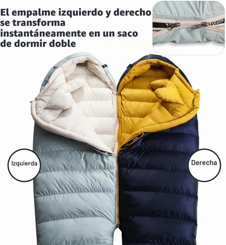 Vista 5 de Down Mummy Sleeping Bag for Adults, Ultralight Backpacking