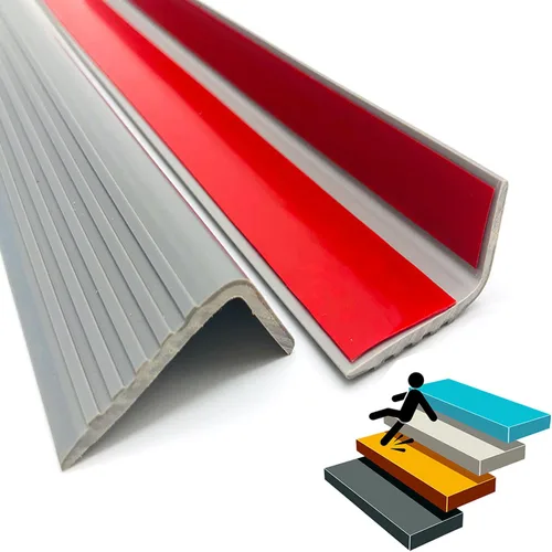 Vista 8 de Protector de borde de escalera de goma de vinilo, moldura de nariz de escalera, borde de escalera, borde de escalera, impermeable, para interiores