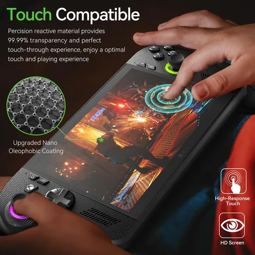 Vista 6 de ivoler Paquete de 3 protectores de pantalla grabados antirreflejos para ASUS ROG Xbox Ally/ROG Xbox Ally X Handheld 2025, vidrio templado