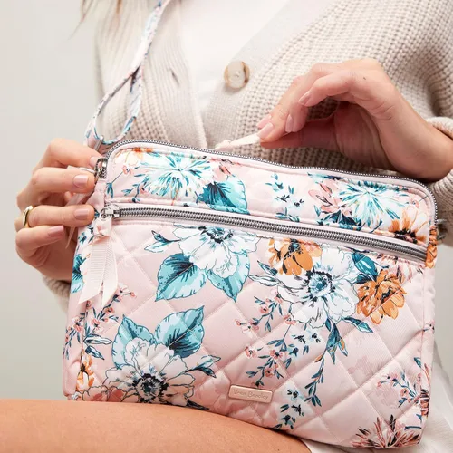 Vista 9 de Vera Bradley Bolso cruzado de sarga de rendimiento para mujer con triple compartimento