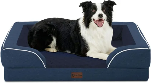 Vista 124 de Camas ortopédicas para perros grandes, cama de espuma viscoelástica impermeable para mascotas grandes con lados 89x56 cm, sofá para perros grandes