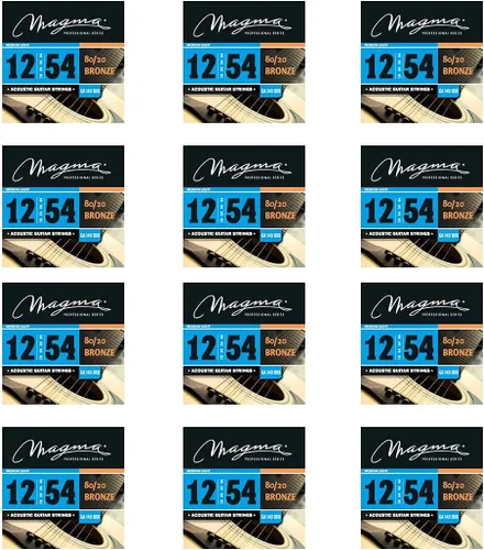 Vista 16 de Magma Cuerdas para guitarra acústica, calibre de luz regular 80/20, juego de bronce.011 - .052 (GA130B80), 1 juego