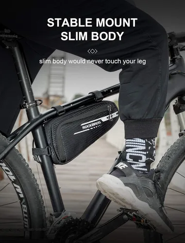 Vista 5 de ROCKBROS Bolsa de bicicleta Bolsa de marco de bicicleta Bolsa de almacenamiento triangular para bicicleta Bolsa de accesorios de bicicleta Paquete