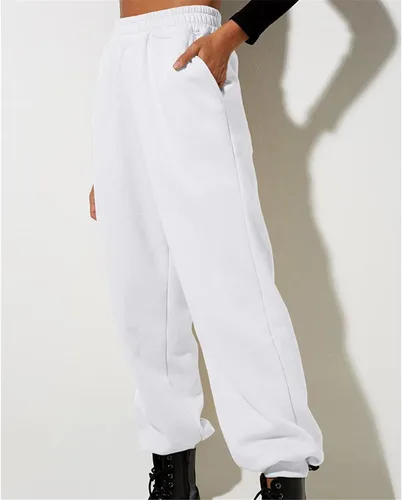 Vista 4 de Pantalones deportivos para mujer, cintura alta, con bolsillos, para negocios, casual, color liso, con estampado degradado, talla grande