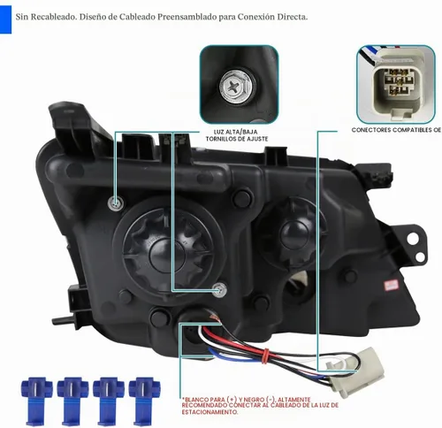 Vista 4 de SPEC-D TUNING Faros LED con proyector negros compatibles con Ford Fusion 2010-2012, conjunto de faros delanteros izquierdo + derecho For 2010-2012