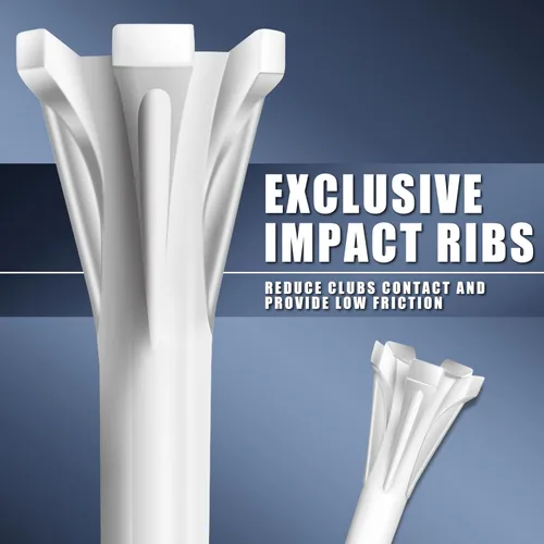 Vista 12 de CHAMPKEY Advanced 5-Prong Plastic Golf Tees 120 or 100 Pack - 50% Ball Contact Surface Optimization with Longer Distance Performance Golf Tees Blanco