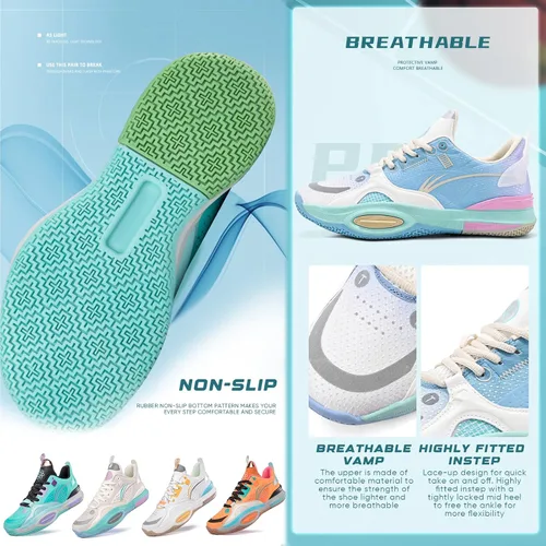Vista 3 de Colorblock - Zapatos deportivos múltiples para mujer, zapatos de baloncesto y tenis casuales de moda con suela de goma antideslizante de alto rebote