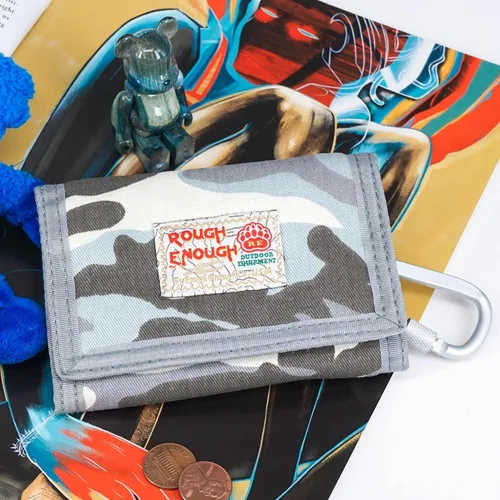 Vista 5 de Rough Enough - Juego de billeteras de moda para niños y niñas con cordón y llavero