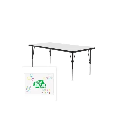 Vista 3 de Correll - Tabla rectangular de 30 x 48 pulgadas, para aula de borrado en seco, mesa de actividades, altura ajustable, laminado de alta presión