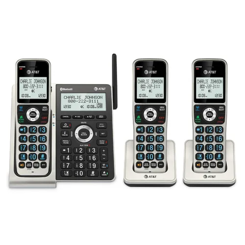 Vista 17 de AT&T DECT 6.0 Teléfono inalámbrico para el hogar y la empresa con contestador, pantalla a color grande de 5", atajo de un solo toque, conferencia