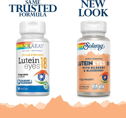 Vista 2 de SOLARAY Ojos de luteína de triple fuerza, 18 mg Suplemento de apoyo para la salud ocular y macular con luteína y zeaxantina de origen natural