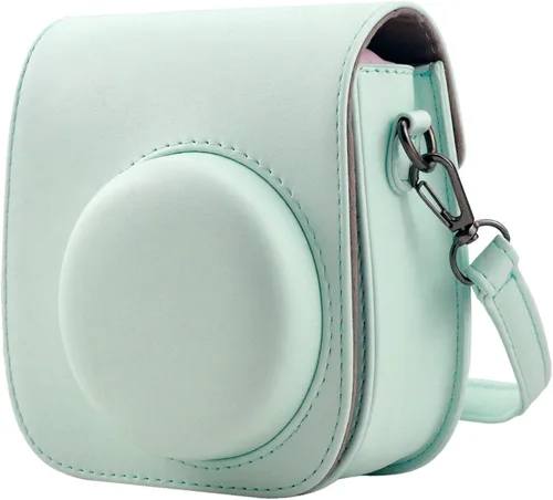Vista 11 de Funda Protectora Compatible con Cámara de Fotos Instantáneas Fujifilm Instax Mini 12 11 9 8 con Bolsillo y Correa Ajustable (Mariposa Grande Pequeña)