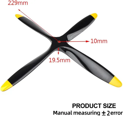 Vista 2 de Hélice RC de 4 cuchillas 18 × 10 de madera de haya para avión de motor de gasolina