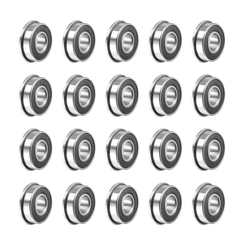 Vista 8 de uxcell FR8-2RS Rodamiento de bolas con brida de 1/2 x 1-1/8 x 5/16 pulgadas de doble sellado de acero cromado, 4pcs