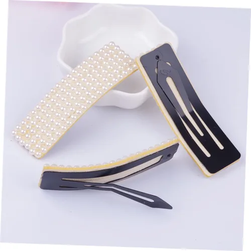Vista 7 de 4 unids pinza de pelo perla pelo barettes mujeres horquilla de pelo moda pinzas simple perlado rubor