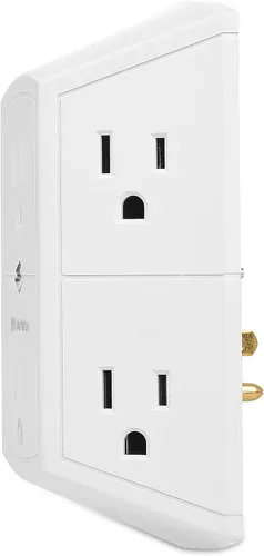 Vista 8 de Cable Matters Paquete de 3 tomas de corriente individuales con interruptor de encendido y apagado en blanco y paquete de 2 tomas de corriente de 3