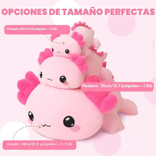 Vista 3 de TOYSYM Animales de peluche con peso, animal de peluche de ajoltol con cuentas pesadas, bonita almohada de juguete de peluche, regalos para adultos