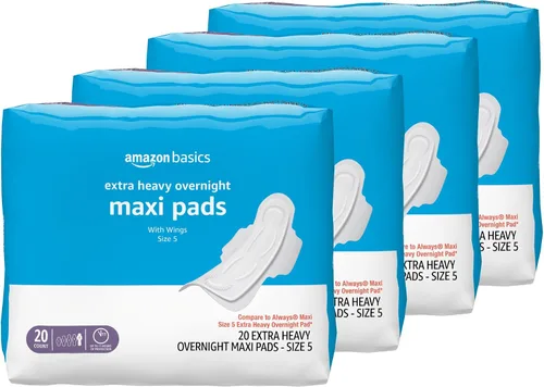 Vista 15 de Amazon Basics Almohadillas largas gruesas con alas para períodos, absorción regular, sin perfume, tamaño 1, 36 unidades (anteriormente Solimo)
