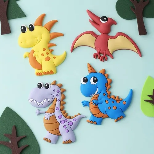 Vista 5 de Juego de 7 piezas de decoración de pastel de dinosaurios lindos para niños, cumpleaños, baby shower, fiesta