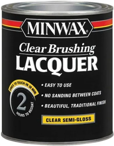 Vista 7 de Minwax Laca de cepillado, semi-brillante, transparente, 12 oz