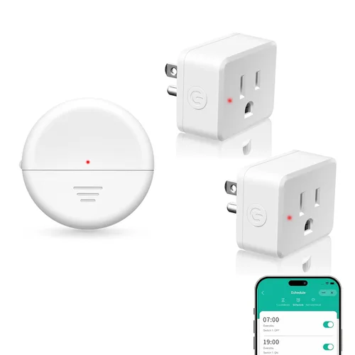 Vista 16 de NineLeaf - Enchufe de salida de control remoto, interruptor de luz de encendido y apagado inalámbrico desmontable 500FT Light Plug Decorator