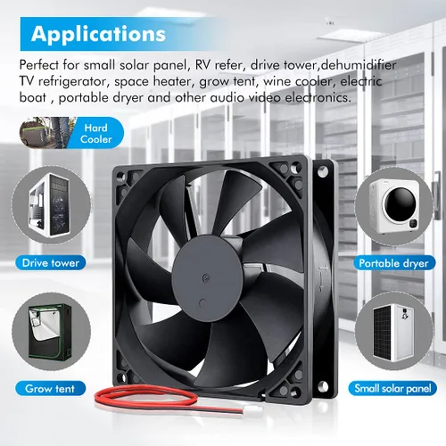 Vista 5 de Ventilador sin escobillas de 3.622 in 12 V DC Ventilador