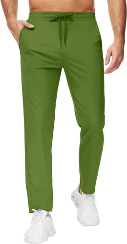 Vista 8 de Pantalones deportivos altos para hombre con entrepierna de 29/34/36 pulgadas con bolsillos con cremallera, pantalones deportivos para correr
