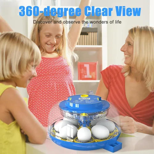 Vista 2 de Incubadoras para incubar huevos, incubadora de 18 huevos con giro automático de huevos y control de humedad