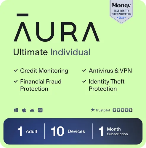 Vista 12 de Aura Ultimate Online Safety Suite Internet Security & Identity Protection Software Antivirus, VPN, Password Manager, Dark Web Monitoring