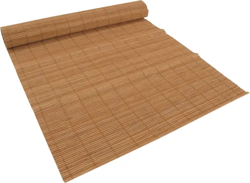 Vista 3 de BambooMN Mantel individual de bambú/tapete rodante de sushi - 18" x 13" - marrón, 4 piezas