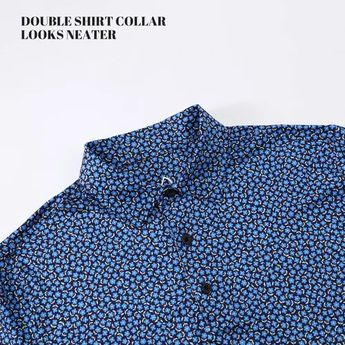 Vista 6 de DEOLAX Mens Golf Shirts Performance Moisture Wicking Mens Polo Shirt Fashion Print Dry Fit Golf Shirts Short Sleeve