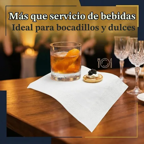 Vista 8 de Finetouch Servilletas de barra blancas, 500 unidades, papel absorbente