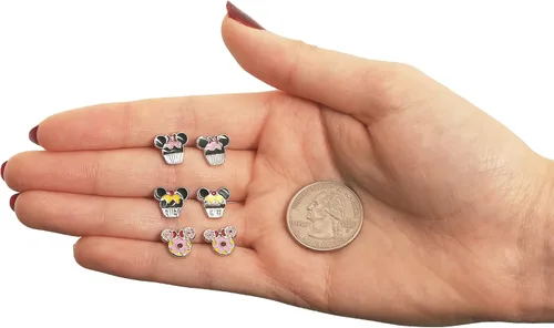 Vista 4 de Disney Mickey and Minnie Mouse Fashion Stud Earring Set - 345 Pairs Per Set