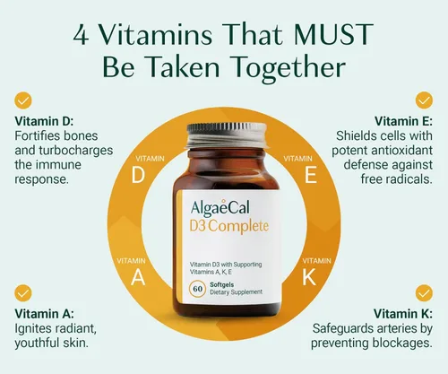 Vista 7 de ALGAECAL Paquete de vitamina D3 y colágeno: colágeno hidrolizado completo con verisol, fortibone y fortigel clínicamente apoyado, además de vitamina