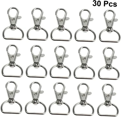 Vista 9 de DIY Essential 30 ganchos de hebilla de langosta clips a presión para el hogar bolso llavero cierre