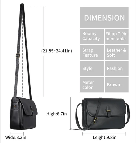 Vista 4 de HESHE Bolsos cruzados para mujer, bolsos de cuero, bolsos de hombro, bolso de diseñador para mujer, bolso cruzado