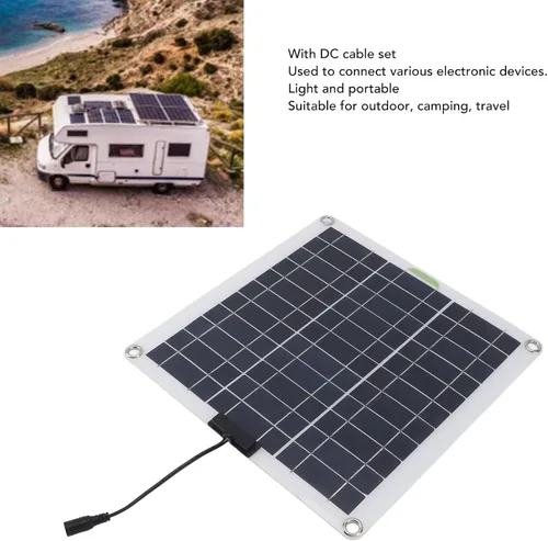 Vista 3 de Kit de panel solar de 200 W, controlador de carga solar con enchufe OBD, panel solar de energía portátil para automóvil, camión, barco, RV