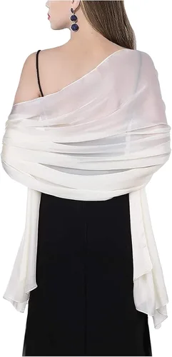 Vista 2 de Bufandas sedosas de pashmina de color liso