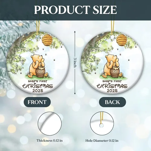 Vista 6 de Adornos de Primera Navidad del Bebé 2025 Adorables Decoraciones del Primer Árbol de Navidad del Bebé Recién Nacido 2025, Regalo de Recuerdo