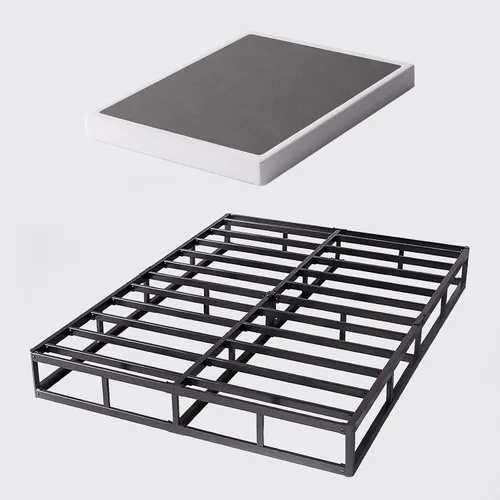 Vista 8 de Bedsnus juego de somier y funda de tamaño individual, base de resortes de metal de perfil alto de 9 pulgadas, base de colchón de estructura Blanco