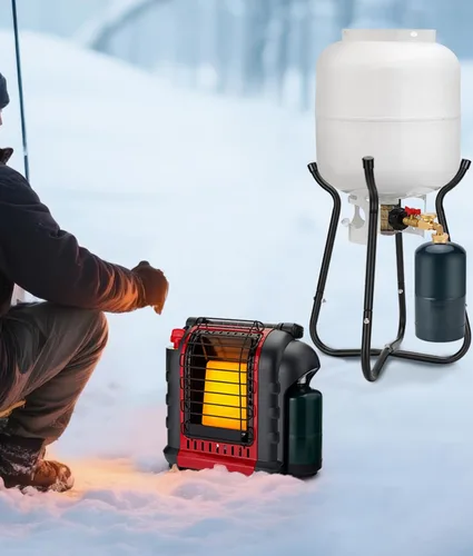Vista 6 de WADEO Adaptador de recarga de propano con válvula y medidor, llena botellas de 1 lb desde tanque de propano de 20 lb, diseño de codo de 90 grados