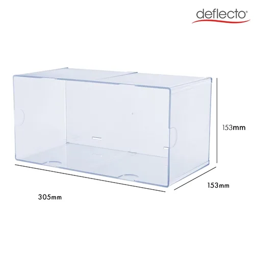 Vista 2 de Deflecto Organizador apilable de cubos abiertos, organizador de escritorio y manualidades, transparente, grande, 6 pulgadas de ancho x 6 pulgadas